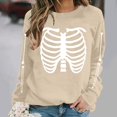 thumbnail image 2 of Womens Halloween Oversized Sweatshirt Plus Size Casual Crew Neck Pullover Tops Skeleton Graphic Loose Fit Long Sleeve Shirts, 2 of 6