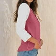 thumbnail image 5 of Weardear Women's 3/4 Sleeve Tops Casual Crew Neck Color Block Blouse (Women's）, 5 of 9