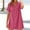 Hot Pink, variant on BLTIBY Womens Button Up Shirt Dress Summer V-Neck Solid Color Mini Dress Casual Short Sleeve Loose Tunic Dresses Army Green S
