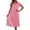 Pink, variant on Nightgowns for Women Solid Color Ice Silk Short Sleeve Midi Dress with Lace Sleeves Loose Sleepwear Womens Nightdress Black