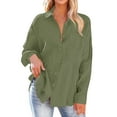thumbnail image 7 of Mgmyaa Button Down Shirts for Women V Neck Rolled Up Long Sleeve Tops Elegant Dressy Blouses Business Casual Outfits with Pocket, 7 of 7