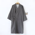 thumbnail image 1 of Albornoz de gasa de algodón para hombre, camisón tipo kimono de talla grande, pijama fino de primavera y verano, albornoz con cordones, ropa de chándal para aguas termales, 1 of 6