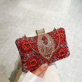 thumbnail image 5 of Women Rhinestone Handbag Celebrity Star Prom Cocktail Party Banquet Purse Slim Hollow Chain Rhinestone Evening Bag, 5 of 8