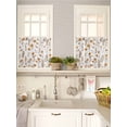 thumbnail image 5 of Brown Spring Floral 2 Panel Kitchen Curtains for Small Windows, Flowers Botanical Elegant Pastoral Bathroom Tier Curtain, Short Window Treatment for Bedroom/Living Room 55"x24", 5 of 6