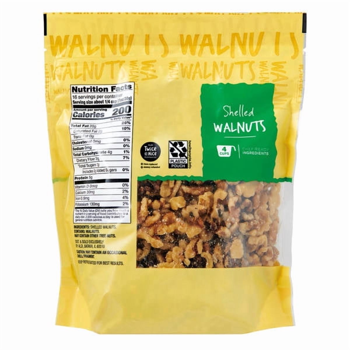 Shelled Walnuts, 16 oz- Pack of 5