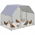 thumbnail image 1 of PawHut Metal Chicken Coop for 4-6 Chickens, Walk In Chicken Run with Roof, 1 of 10