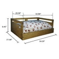 thumbnail image 5 of Iconic Pet Sassy Paws Wooden Pet Bed with Paw Printed Comfy Cushion for Dogs & Cats - Rustic Brown - Large, 5 of 5
