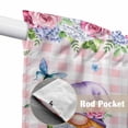 thumbnail image 4 of Spring Gnomes Swag Curtains for Kitchen/Bedroom/Living Room, Botanical Flowers Leaf Pink Buffalo Check Scalloped Curtains 63 Inch Long, Window Swag Topper Curtains Valances 2 Panels Set 36"x63", 4 of 8
