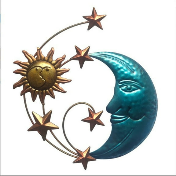KDJ Metal Moon And Sun Wall Decor Sun Moon Star Home Wall Art Decor - for Home Decor