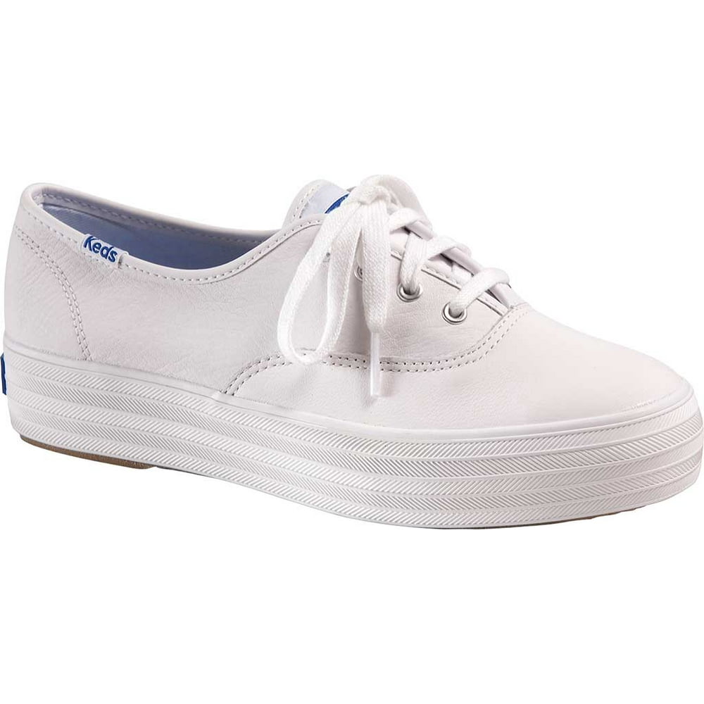 Keds - Women's Keds Triple Leather Sneaker White Leather 8 M - Walmart.com - Walmart.com