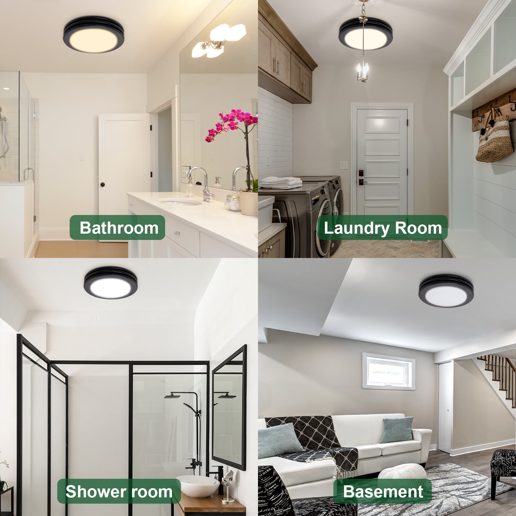 Akicon Exhaust Fan, 80CFM 2.0 Sones Bathroom Exhaust Fan with Light, Bathroom Fan with Dimmable 3CCT LED Light and Acrylic Light Cover, Bath Ventilation Fan for Home, Round, Matte Black