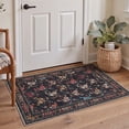 thumbnail image 4 of GENIMO 6'x9' Area Rug for Living Room, Washable Non Slip Soft Floral Rug for Bedroom Dining Room Home Office, Black, 4 of 6