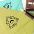 thumbnail image 3 of Printtoo Triangle Swirl Border Letter G Inital Uppercase Monogram Wood Mounted Rubber Stamp, 3 of 4