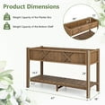 thumbnail image 3 of Spaco Poly Wood Elevated Planter Box with Legs Storage Shelf Drainage Holes-Coffee, Outdoor Elevated Flower Box for Backyard/Patio/Gardener, 3 of 8