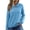 Blue, variant on Staron Women's Sweaters Button Down Collared Long Sleeve Casual Comfy Knitted Ribbed Loose Fall Winter Tops Blue L