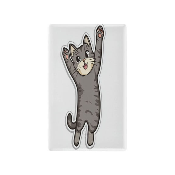 Cute Gray Cat Light Switch Cover Switch Plate Outlet Cover Plug Cover for Electrical Outlet