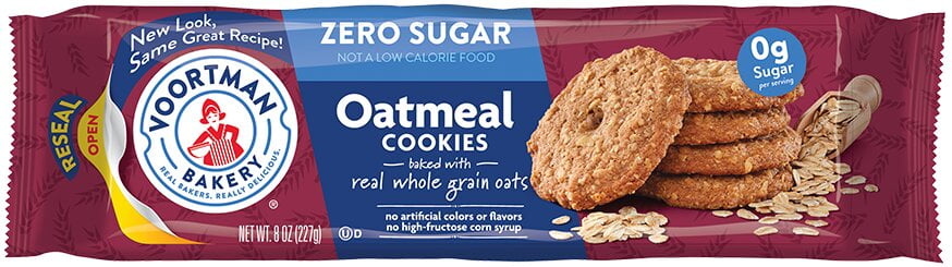 #1 ZERO SUGAR COOKIES - Iced Almonette, Oatmeal (Pack of 4 x 8 Oz Ea) Made With Real Ingredients ... Delicious! Crunchy Cookies