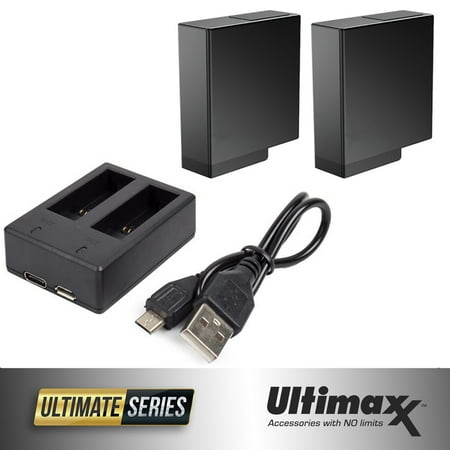 ULTIMAXX Battery (2-Pack) & Dual Charger for GoPro HERO5,