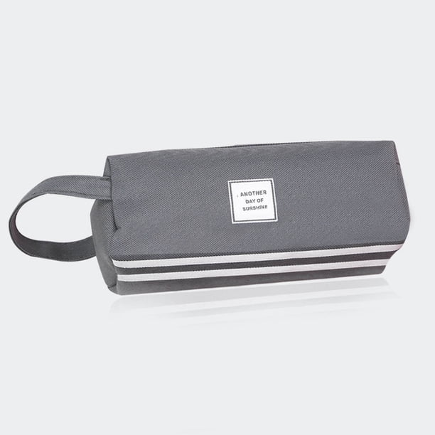 Xihbxyly Estuche Portátil de Gran Capacidad con Diseño de Doble Capa, Cierre de Cremallera Suave, Lona Fácil de Limpiar, Multifuncional, Ideal para Oficina, Escuela y Viajes. Tamaño: 20 X 8 X 8 Cm.