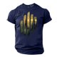 thumbnail image 2 of Camisa Casual de Cuello de la Tripulación de la Impresión de la Selva de Manga Corta Top Ligero de Poliéster para los Hombres, Camiseta de Manga Corta para el Uso Diario de Primavera Verano, 2 of 9