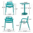 thumbnail image 3 of Scaggs Metal Outdoor 3-Piece Bistro Set, Teal, 3 of 11
