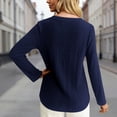 thumbnail image 4 of Fgnfyis T Shirts For Women Casual Long Sleeve Soft Basic Solid Color Top Everyday Comfort Warmth Long Sleeve Tops For Women Navy XXL, 4 of 6