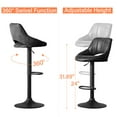 thumbnail image 4 of Art Leon Modern Open Back Barstools, Set of 2, Swivel Adjustable Height PU Leather, Black, 4 of 8