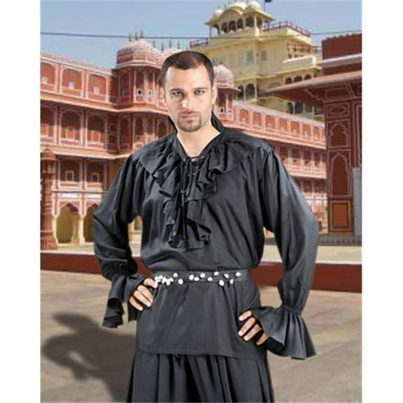 The Pirate Dressing C1098 Nobles Medieval Shirt- Black - Small & Medium