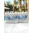 thumbnail image 4 of Outdoor Pillows Waterproof, Blue Spring Floral Throw Pillows with Inserts Included, Hydrangea Eucalyptus Leaves Botanical Vintage Indoor Outdoor Decorative Lumbar Pillow for Bed/Couch 18"x18", 2Pcs, 4 of 8