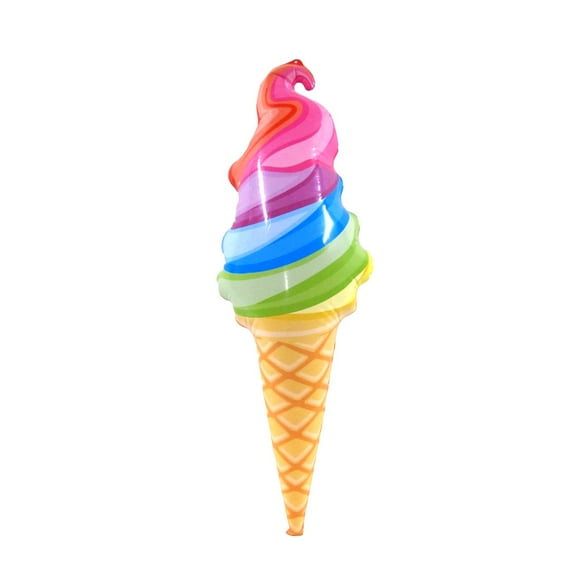 34" Inflatable Rainbow Ice Cream Cone Swimming Pool Float Blow Up Water Toy Party Decor
