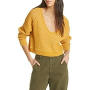 Free People | High Low V-Neck Sweater | Yellow | Size M