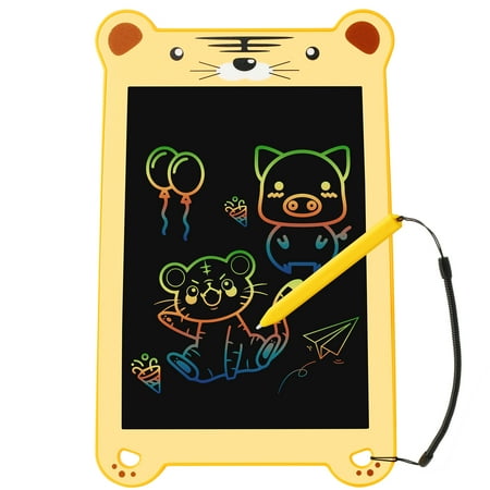 AGPTEK Kids Writing Tablet, 8.5 inch LCD Learning Drawing Board for Child, Yellow