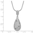 thumbnail image 2 of Brilliant Embers Sterling Silver Black & Clear CZ  w/ 2in ext Teardrop Necklace, 2 of 2