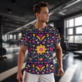 thumbnail image 3 of Wukai Cinco De Mayo Floral Print Men's Short-Sleeved Mesh T-Shirt,Quick-Dry Short Sleeve Workout T-Shirt-Medium, 3 of 8