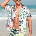 thumbnail image 4 of Uemuo Stamp Set Collection Printed Regular Fit Short Sleeve Casual Hawaiian Shirt for Men,Aloha shirt,Tropical shirt,Floral print shirt,Vacation Beach shirt-Small, 4 of 9