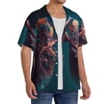 thumbnail image 2 of Pofeuu Abstract Botanical Heart Print Mens Casual Short Sleeve Shirts Beach Summer Spread Collar Pocket Tops Men's Casual Short-sleeved Shirt-3X-Large, 2 of 5