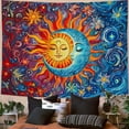 thumbnail image 4 of Gojian Yellow Sun and Moon Tapestry Vintage Indie Boho Tapestry Wall Hanging with Sunflowers Butterfly Moth Constellation Aesthetic Wall Tapestries for Bedroom Dorm Living Room, 4 of 6