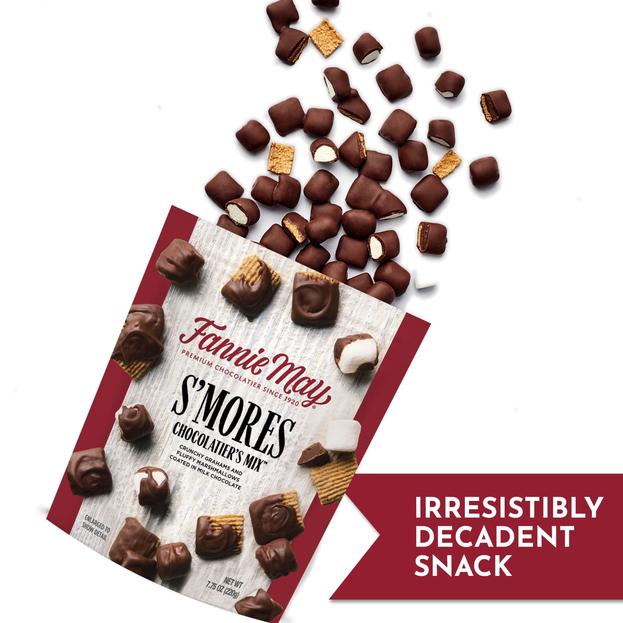 Fannie May, Milk Chocolate Candy, S'mores Snack Mix, 7.75 oz Bag
