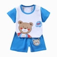 thumbnail image 4 of KPOPLK Boys Summer Clothing Set Short Sleeve Graphic Tee T-Shirt and Elastic Waist Shorts 2 Piece Outfits Set(3-6 Months,Blue), 4 of 4