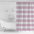 thumbnail image 2 of Shower Curtain Bathroom Set Modern Striped Lines Waterproof Fabric Shower Curtains with Grommets&Hooks Pink and White Privacy Bath Curtain for Bathtub 72x72in, 2 of 7