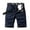 Dark Blue, variant on Miluxas Plus Size Pants Men's Pocket Zipper Buttons Solid Tooling Short Pants Black 6(30)