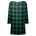 thumbnail image 4 of safuny Womens Top Plaid Swing Hem Tunic Long Tops Comfy Casual Dressy Loose Pullover Plus Size Blouses Shirts Round Neck Long Sleeve Blue XXL, 4 of 5