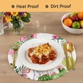 thumbnail image 4 of Summer Pink Flamingos Round 13 Inch Placemats Set of 2, Tropical Floral Leaves Cactus HeatResistant Non Slip Place Mats for Dining Table, Wipeable Braided Kitchen Table Mats for Housewarming, 4 of 9