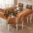 thumbnail image 2 of TSOVTHRID Aztec Tribal Hummingbird Sunflower Print 5 Pcs Tablecloth Chair Covers Set Removable Washable Table Cover with Stretch Seat Slip Covers for Home Hotel Dining Room Banquet Party Decor, 2 of 7