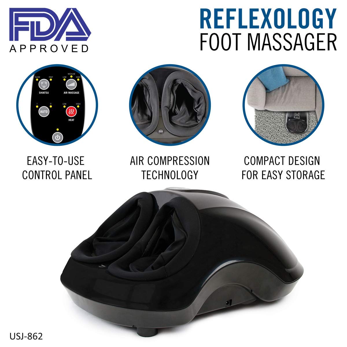 Daiwa Felicity Foldable Shiatsu Foot Massage Roller with Heat Therapy Ninja Leg Massager 2