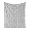 thumbnail image 1 of Neutral Soft Flannel Fleece Blanket, Grey and Grunge Style Up and Down Cursors Pattern Tribal Art Monochrome, Cozy Plush for Indoor and Outdoor Use, 50" x 70", Pale Taupe and White, by Ambesonne, 1 of 6