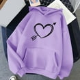 thumbnail image 4 of Womens Sweatshirt Plus Size Hoodie Winter Pullover Long Sleeved Sweatshirt Purple L, 4 of 4