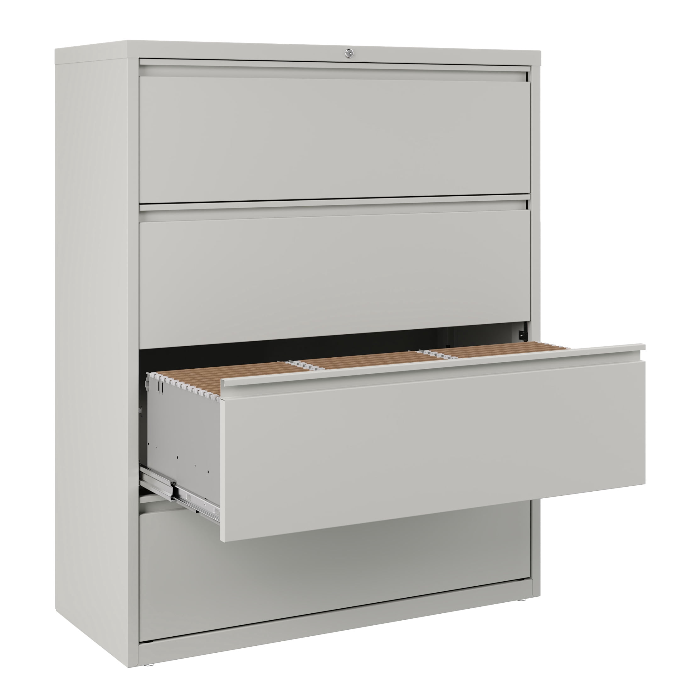Hirsh 42 inch Wide 4 Drawer Metal Lateral File Cabinet for Home and Office, Holds Letter, Legal and A4 Hanging Folders, Gray