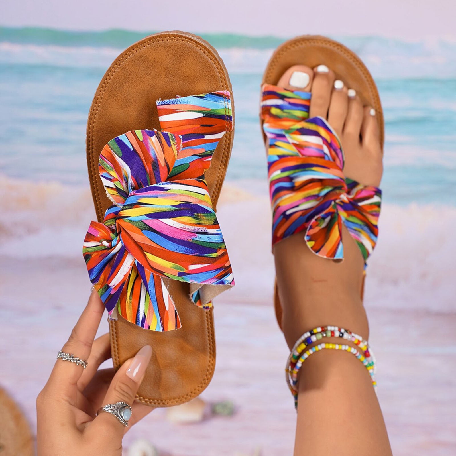 Gspmoly Sandales à Enfiler pour Femmes, Mode Décontractée Tête