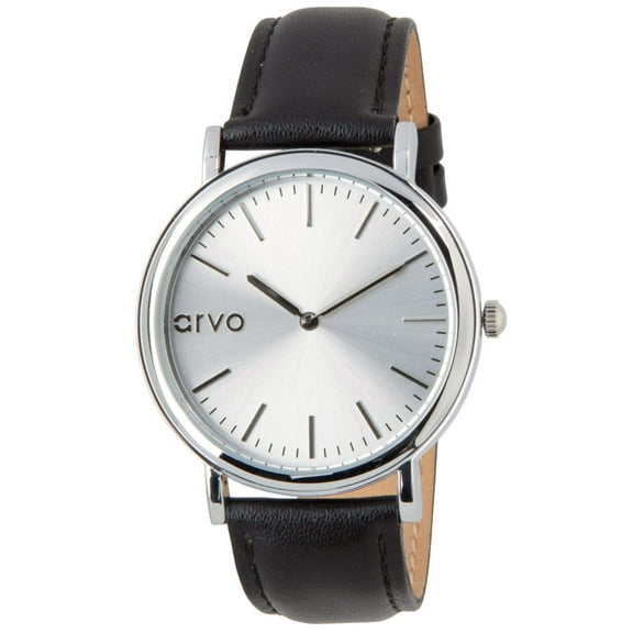 Arvo Silver Time Sawyer Watch - Black Leather